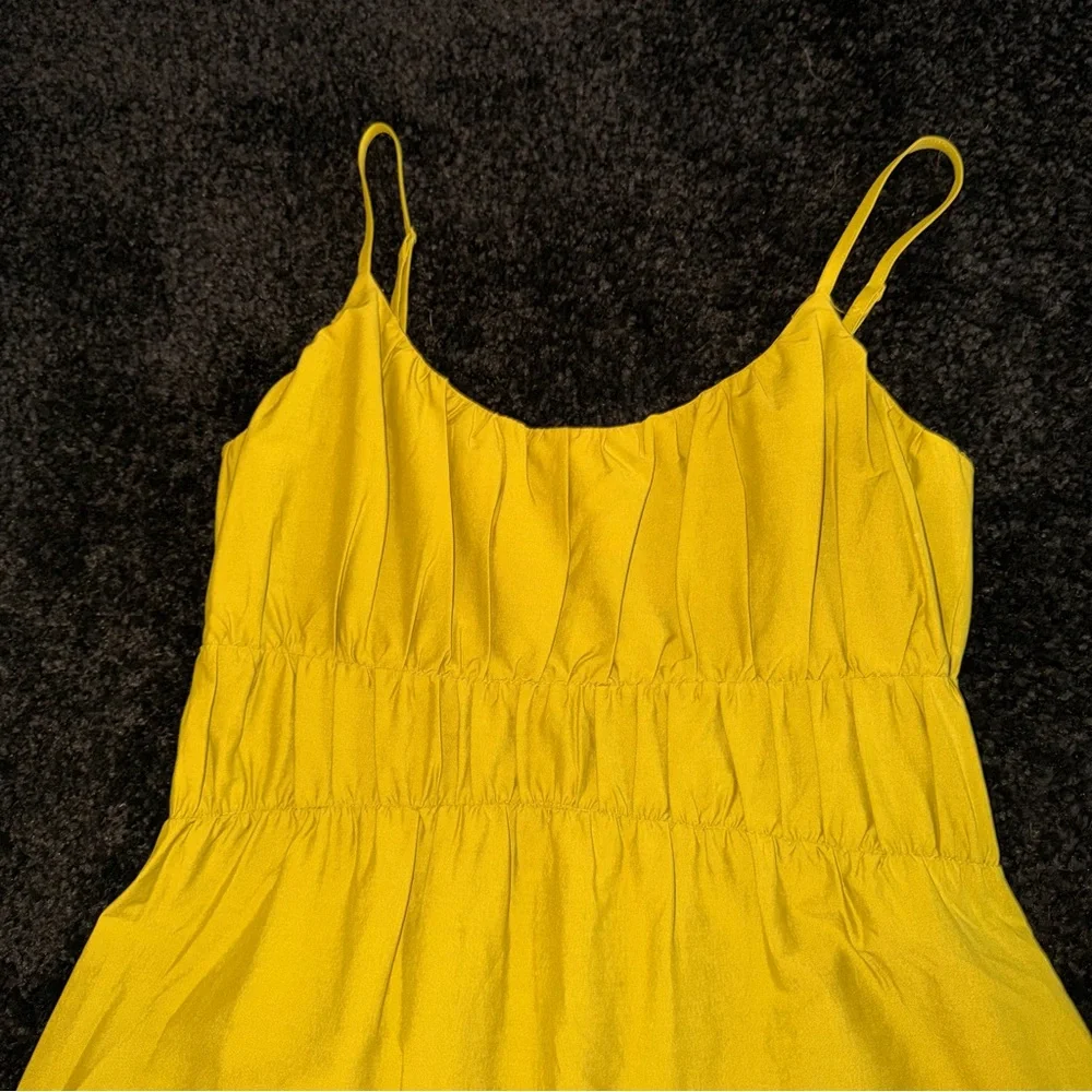 Express Tiered Maxi Dress Lime Green Smocked Strappy Summer XS - Picture 6 of 10